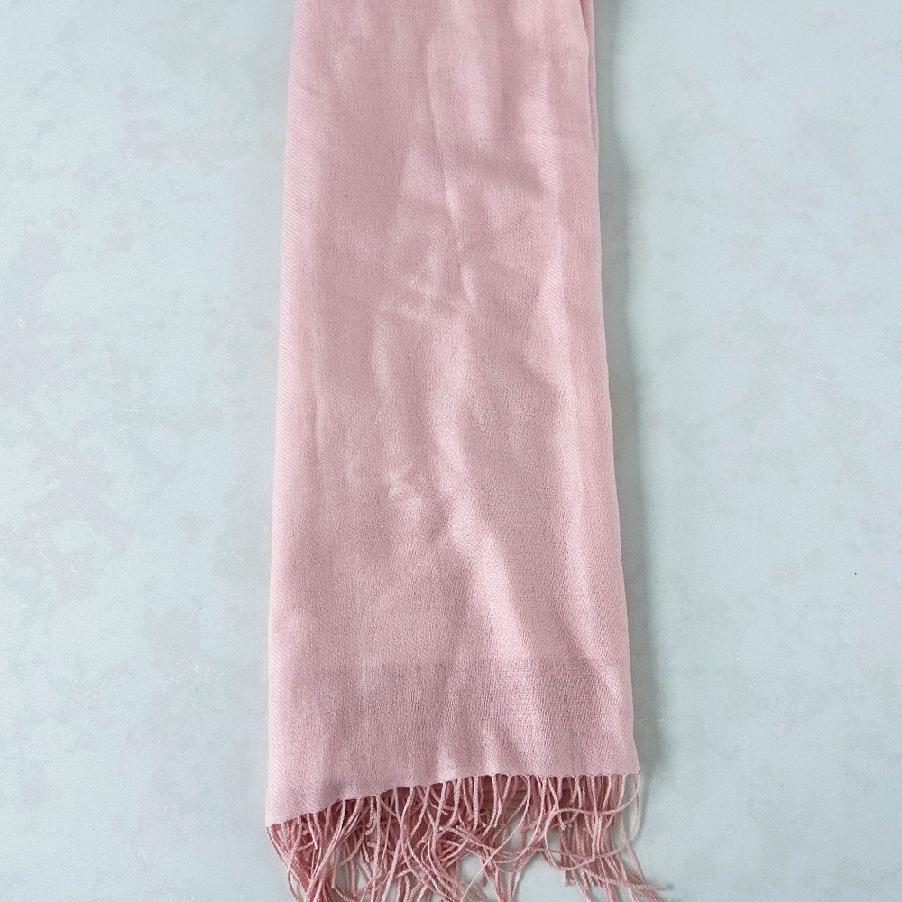 Light Pink Wool Cashmere Scarf